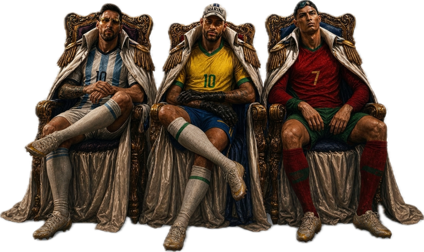 Football legends on thrones